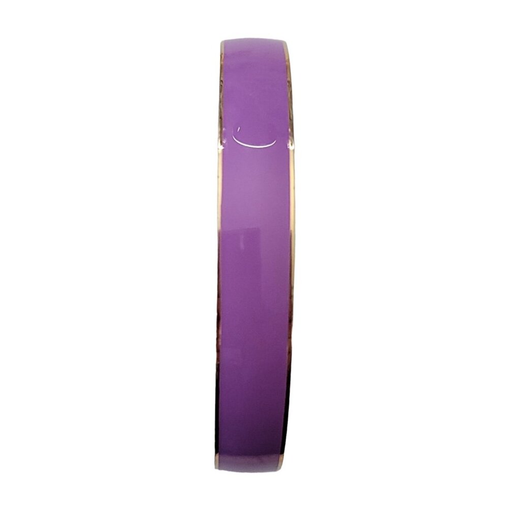 J.Crew Gold Tone Purple Lavender Enamel Bangle Bracelet E961 - Picture 5 of 9